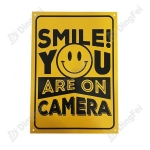 Reflective Aluminum Sign - Smile You Are On Camera Security CCTV Camera Warning Sign